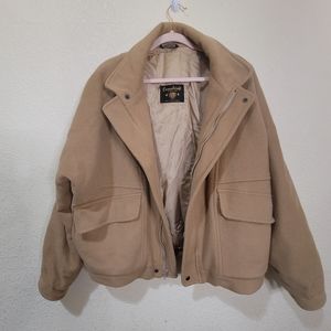 Casualcraft Vintage Beige Wool/Cashmere Bomber Jacket US Large